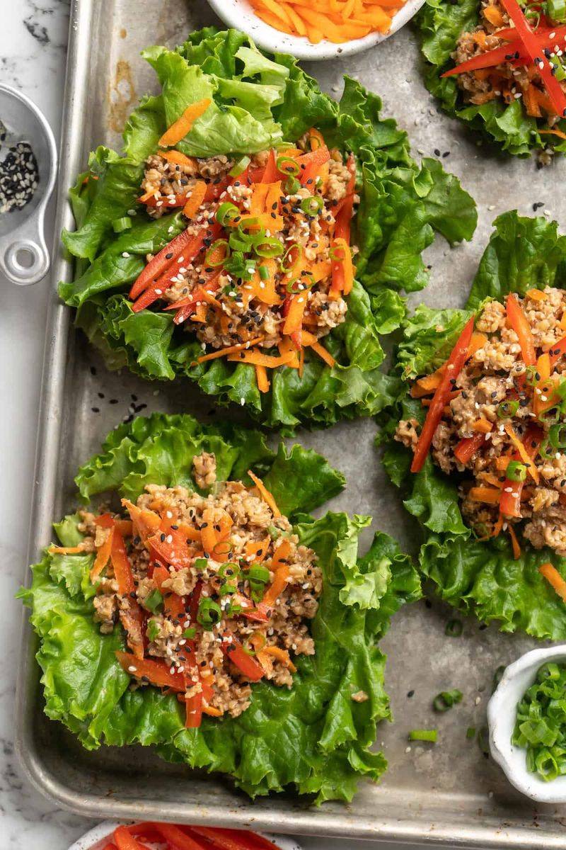 Roasted Veggie Lettuce Wraps