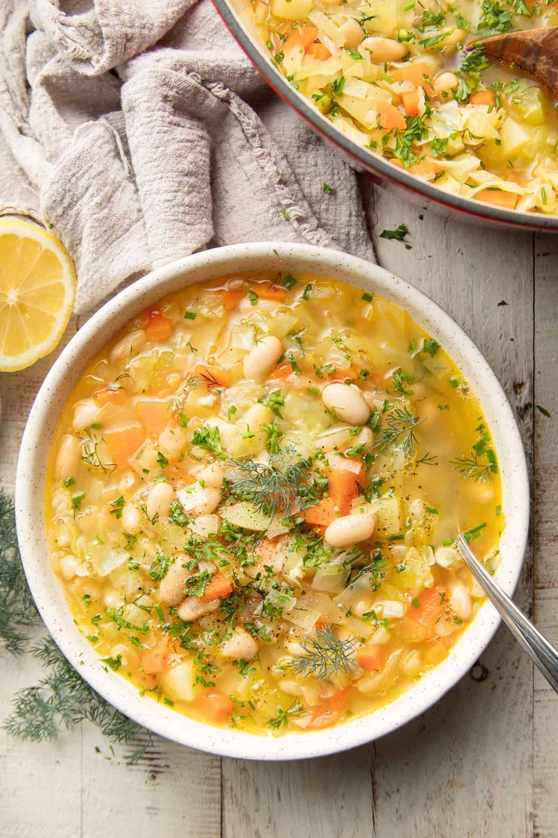 One-Pot Mediterranean Cabbage and White Bean Soup