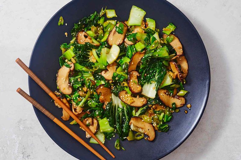 Bok Choy and Mushroom Stir-Fry