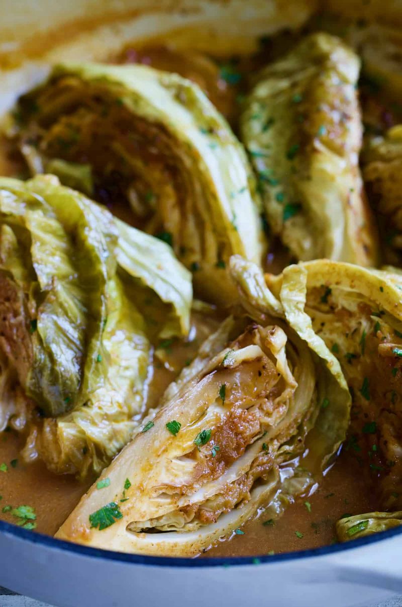 Brown Sugar and Apple Cider Vinegar Braised Cabbage Wedges