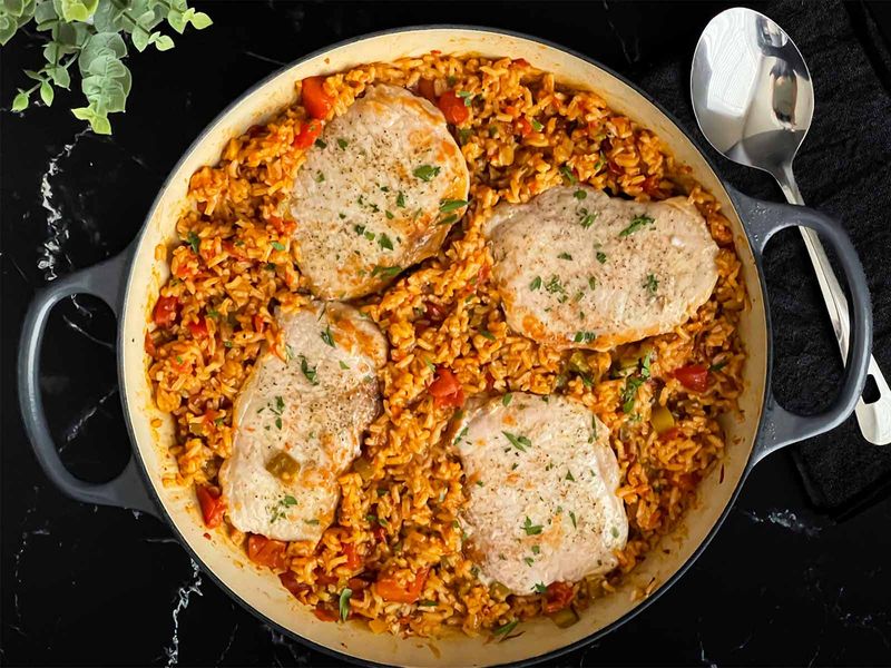 Cajun Pork Chops and Rice