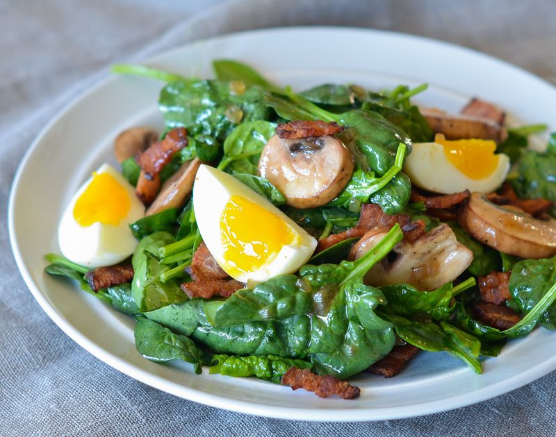 Warm Bacon and Mixed Greens Salad