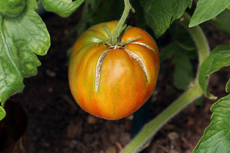A split often reflects how the tomato grew