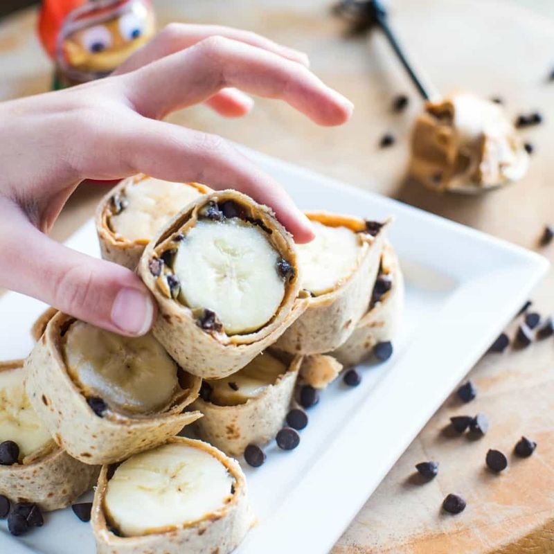 Peanut Butter and Banana Pinwheels