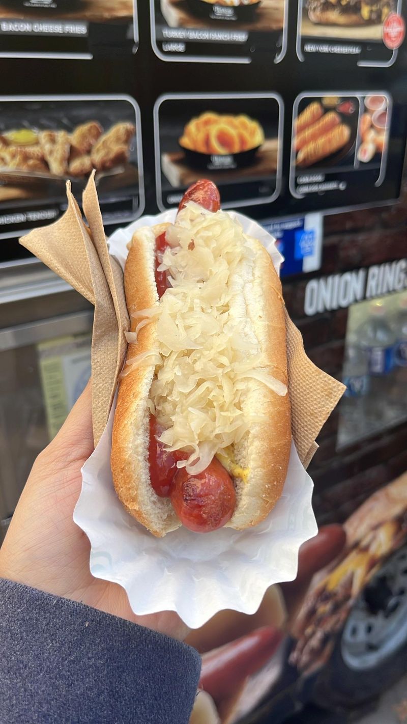 The mustard-and-sauerkraut classic