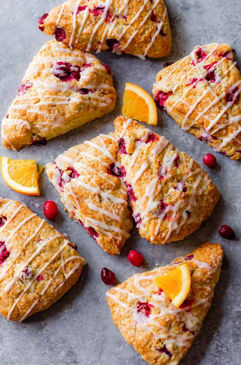 White Chocolate Cranberry Orange Scones