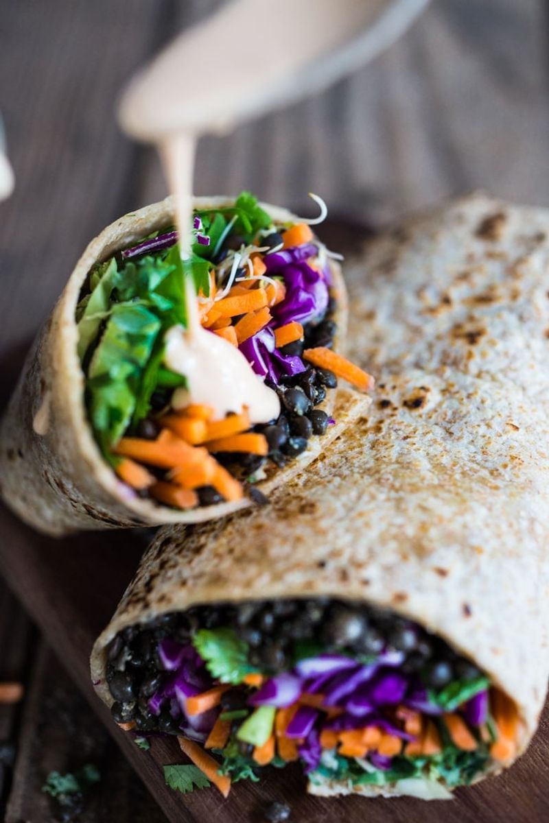 Lentil Wraps With Tahini Sauce