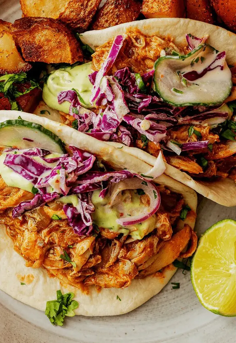 Spicy Chicken Tacos with Lime Slaw