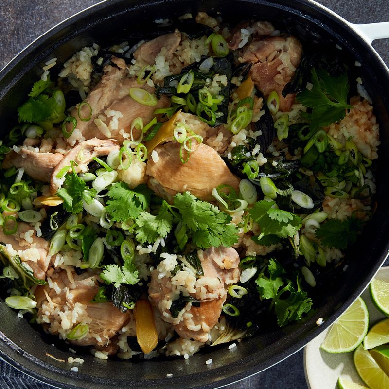 One Pot Ginger Chicken with Sticky Rice