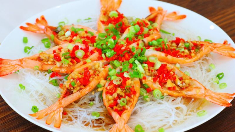 Steamed Garlic Shrimp with Vermicelli