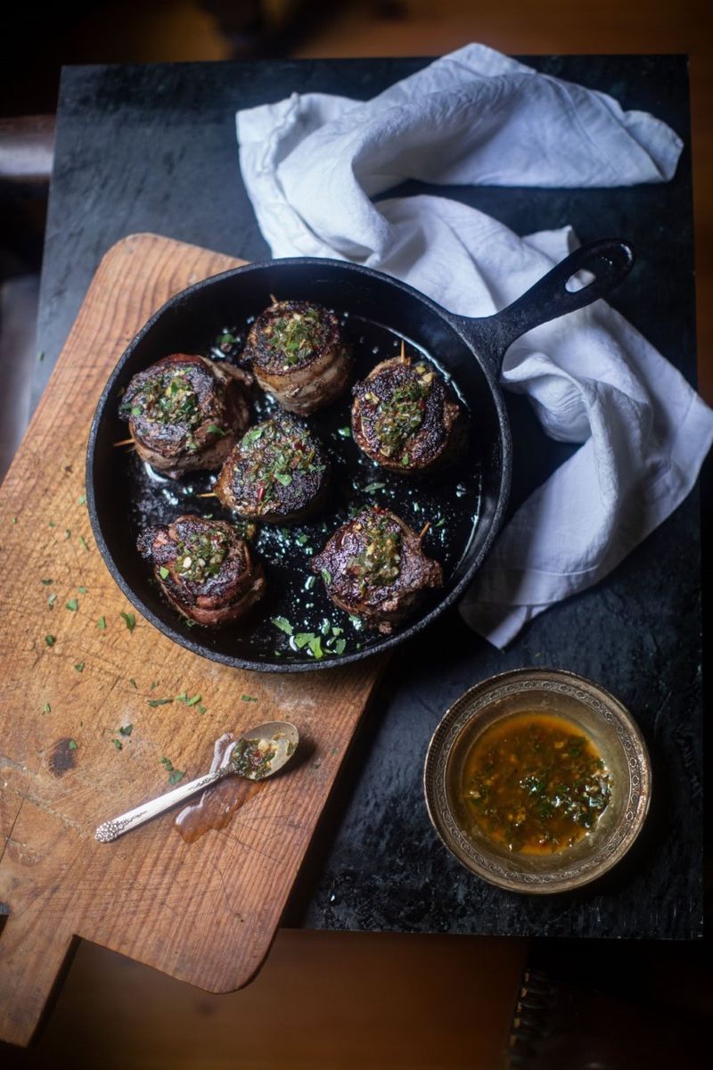 Backstrap Medallions With Garlic-Herb Butter