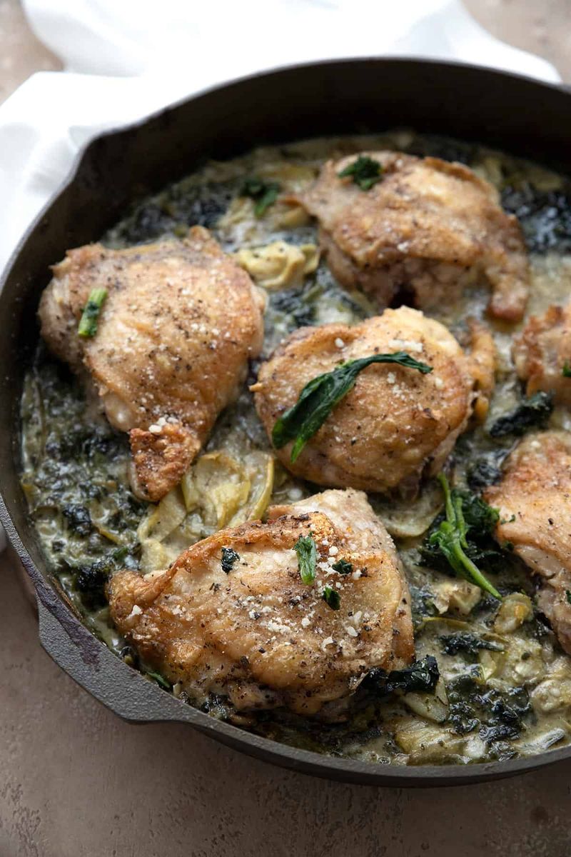 Crockpot Spinach Artichoke Chicken