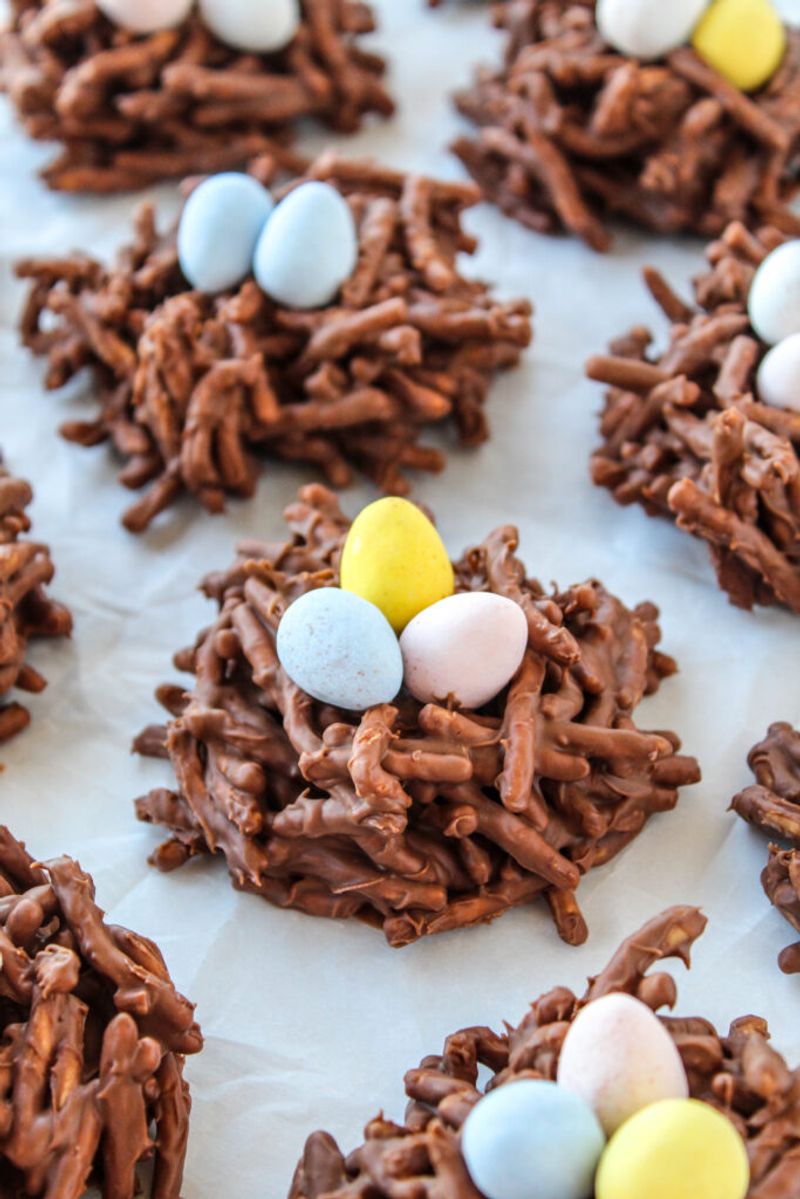 Chocolate Bird’s Nest Cookies