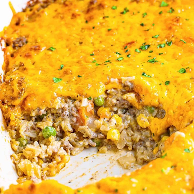 Cheesy Beef and Rice Casserole
