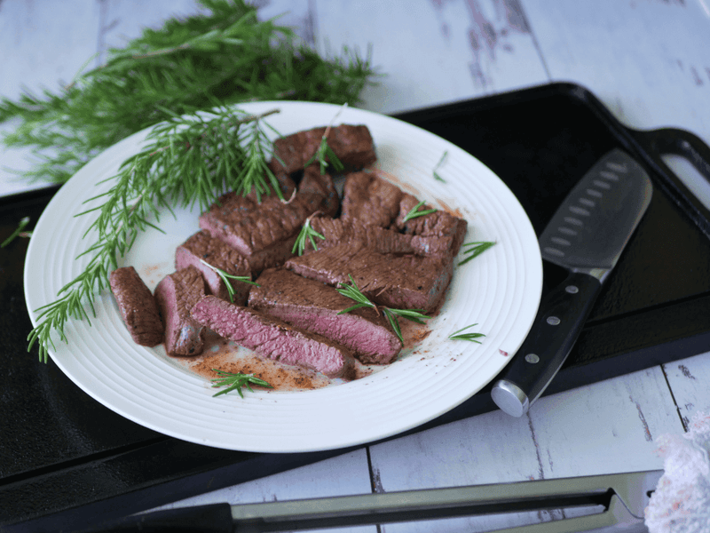 Juniper and Rosemary Venison Steaks