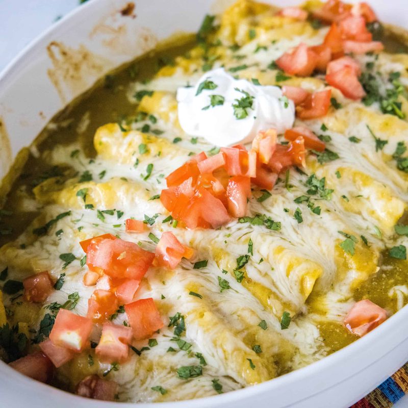 Green Chile Chicken Enchiladas