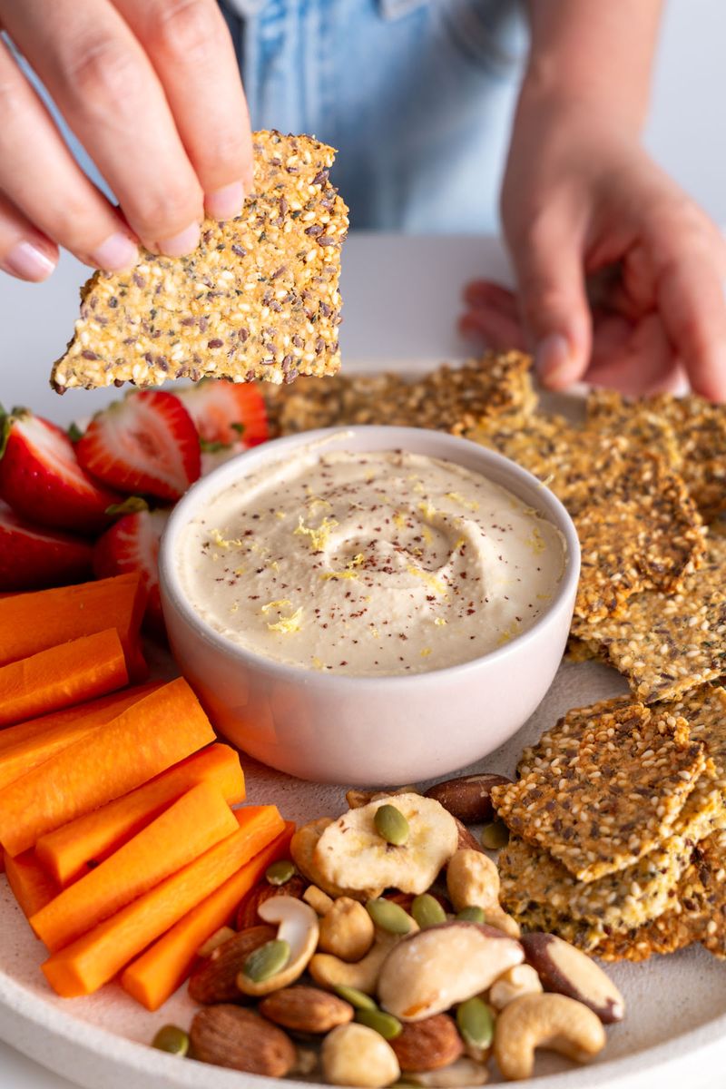Hummus with Veggie Sticks or Whole-Grain Crackers