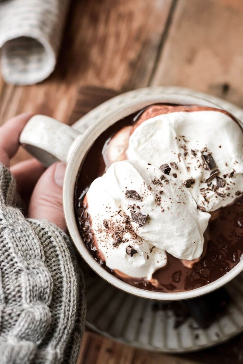 Hot Chocolate or Coffee With Whipped Cream