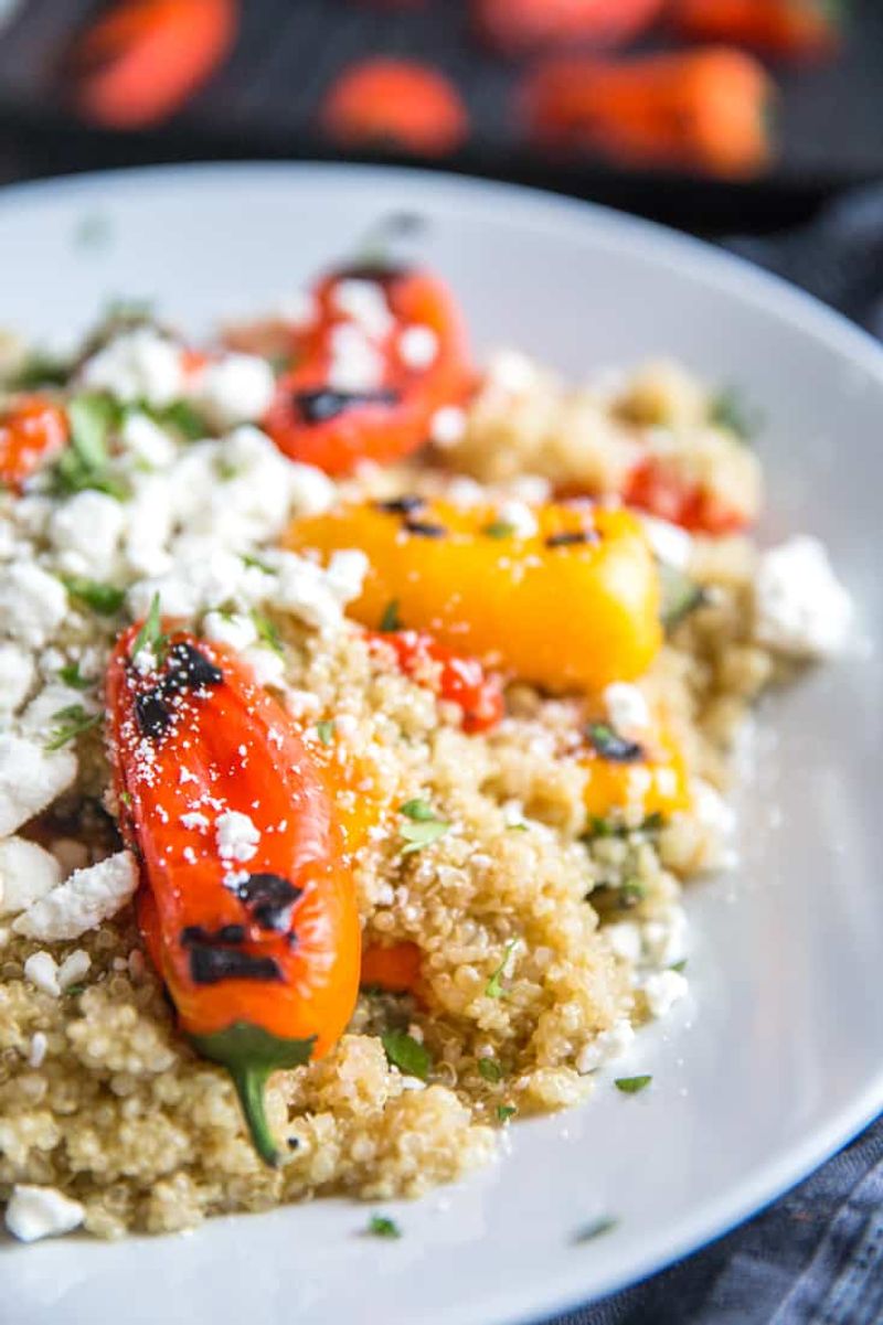 One-Pot Quinoa With Roasted Pepper and Feta