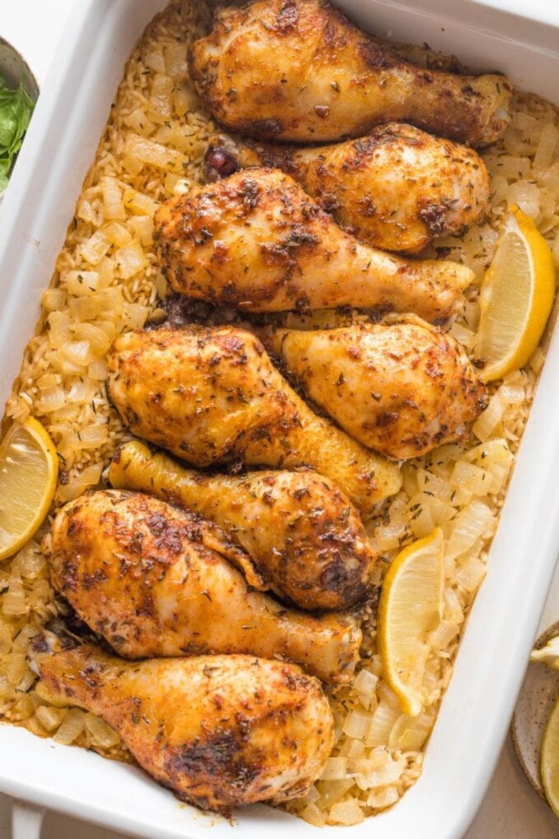 Chicken Legs and Rice Bake