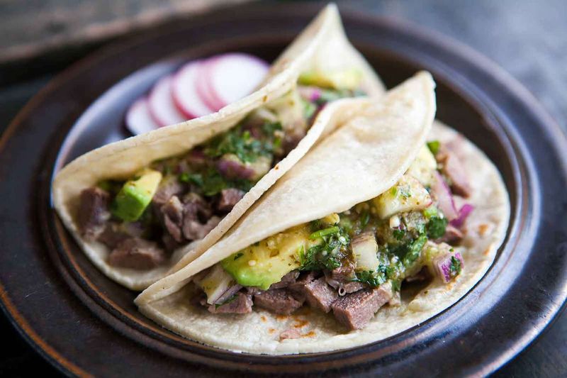 Beef tongue tacos