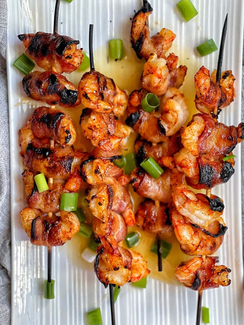 Shrimp and Bacon Wrapped Skewers