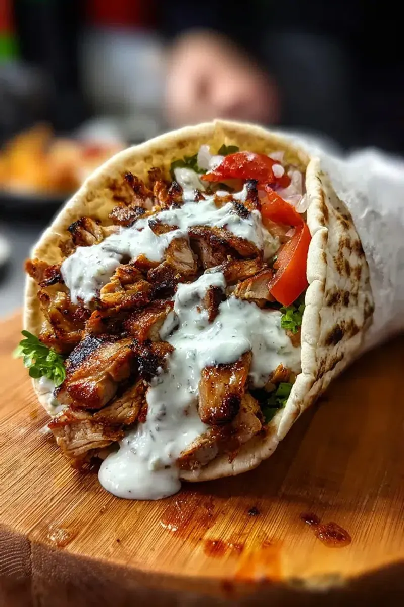 Shawarma Wrap With Garlic Sauce