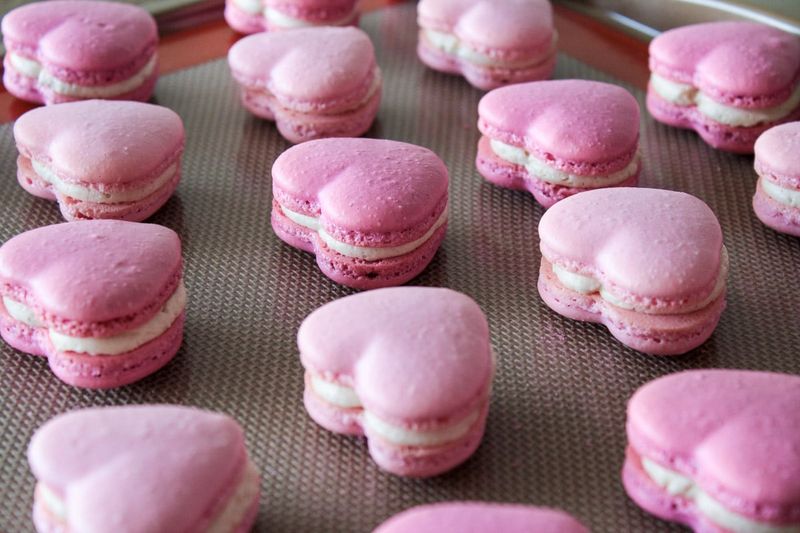 Heart Macaron-Style Almond Cookies