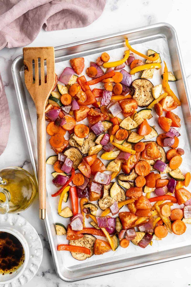 Roasted vegetables (actually crispy)