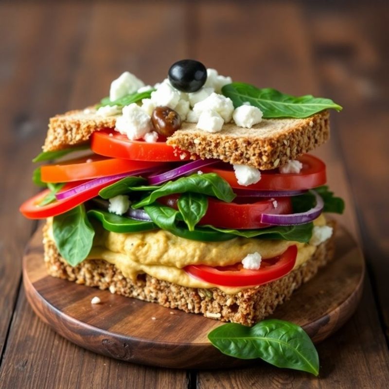 Mediterranean Veggie Sandwich With Hummus