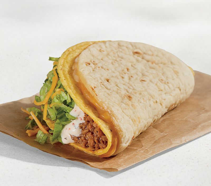 Cheesy Gordita Crunch With Black Beans Swap