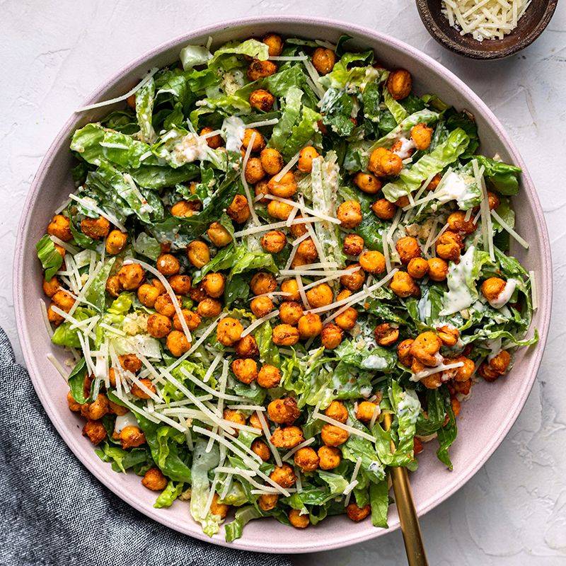 Garlic-Parmesan Caesar With Crispy Chickpeas