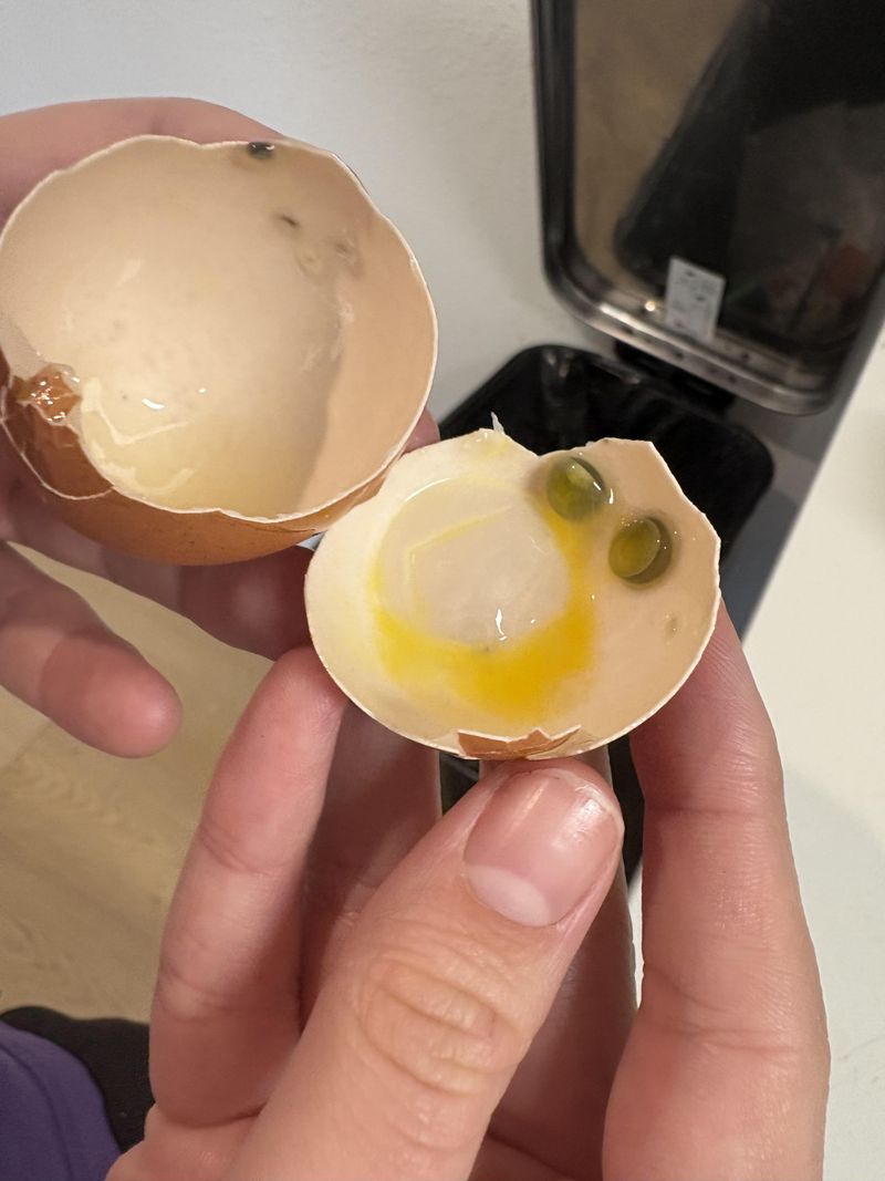 Black or green spots inside