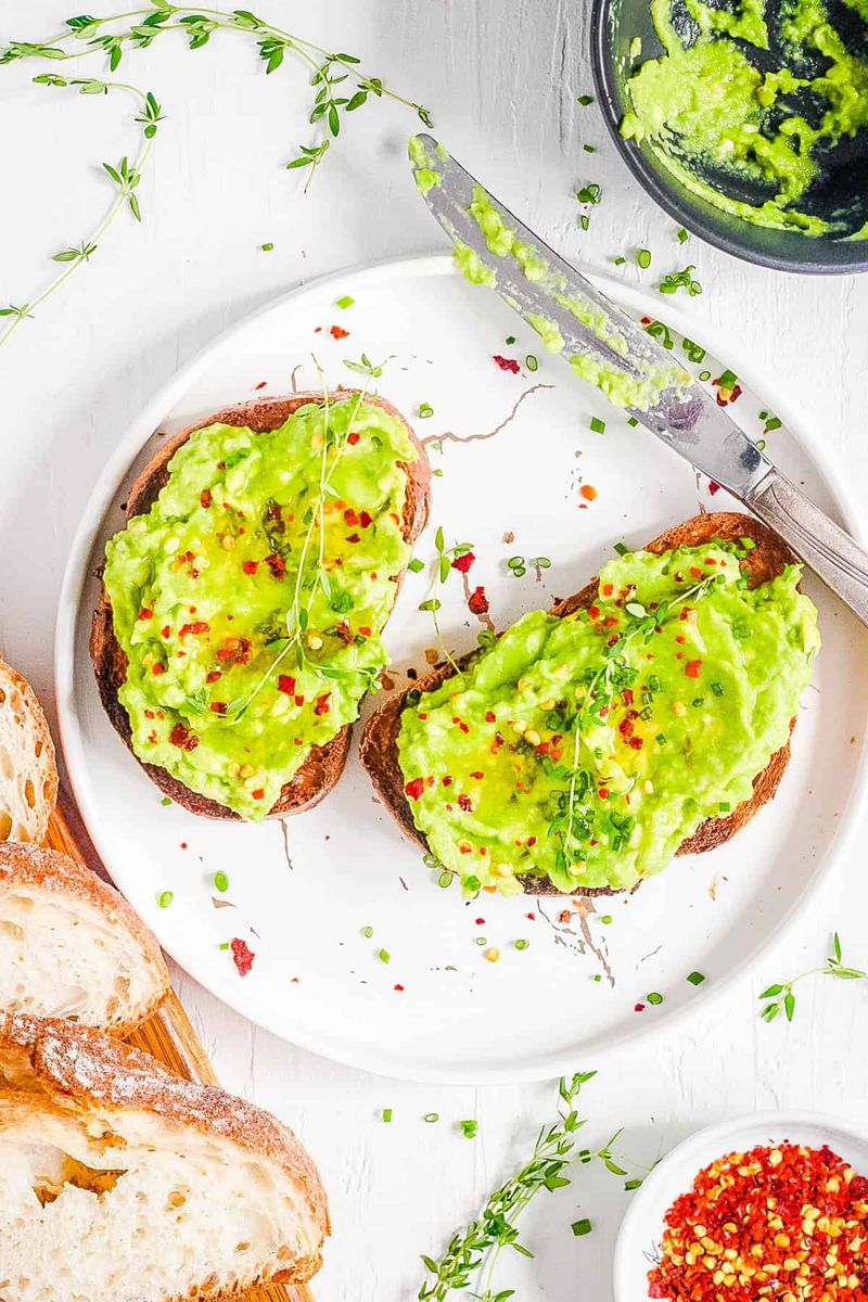Avocado Toast With Lemon And Chili Flakes