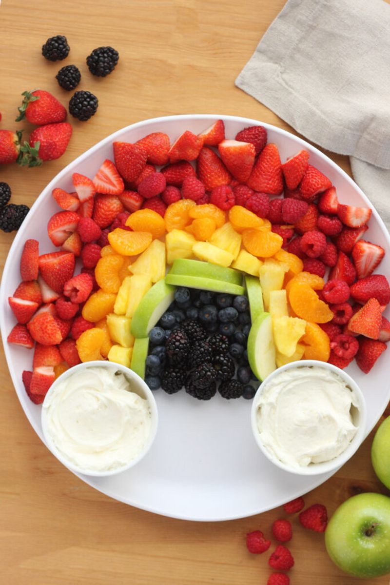 Fruit platter with a yogurt dip