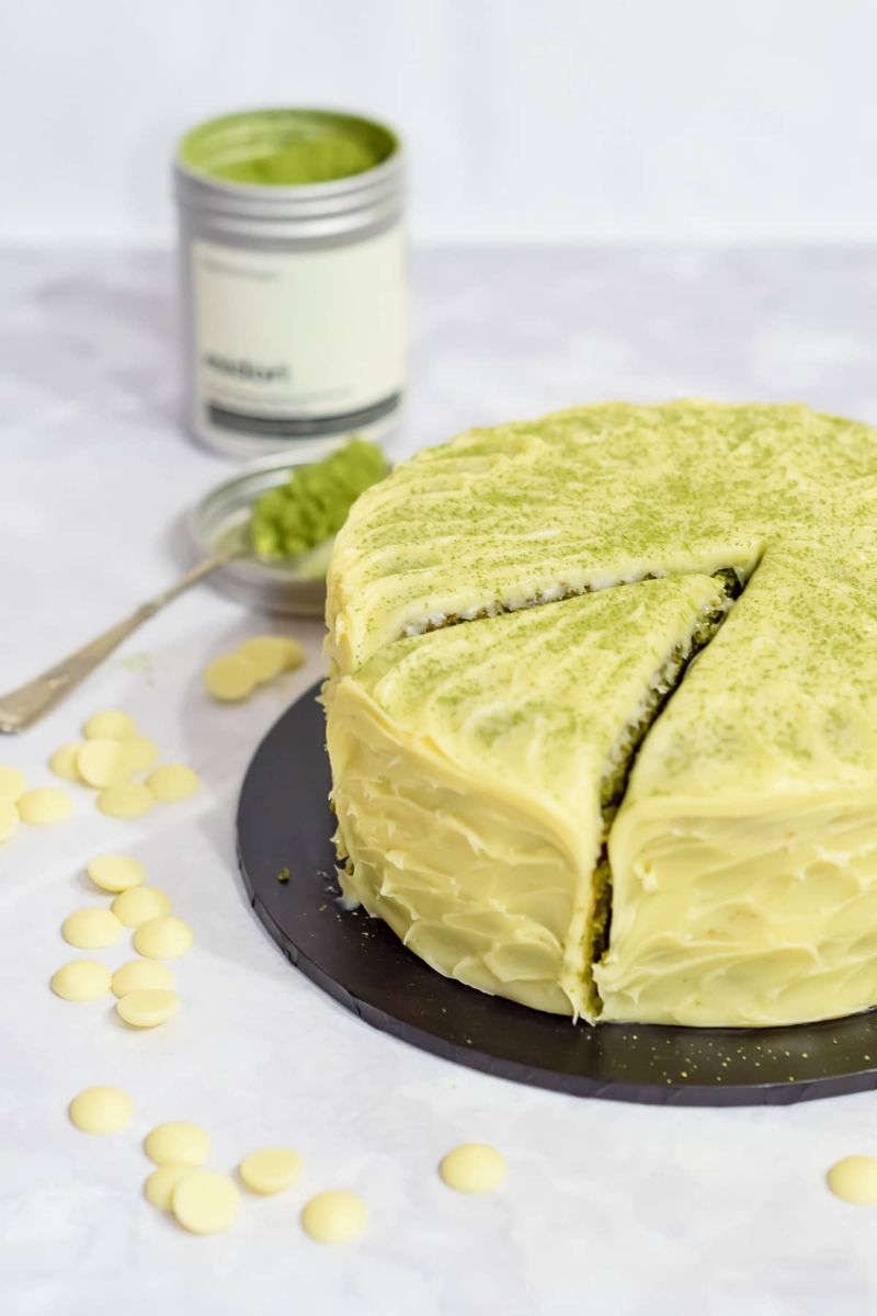 Matcha White Chocolate Snack Cake