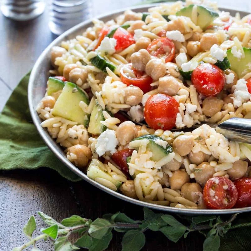 Lemon Garbanzo Orzo Salad