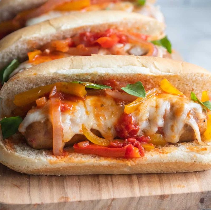 Italian Sausage And Peppers Hero