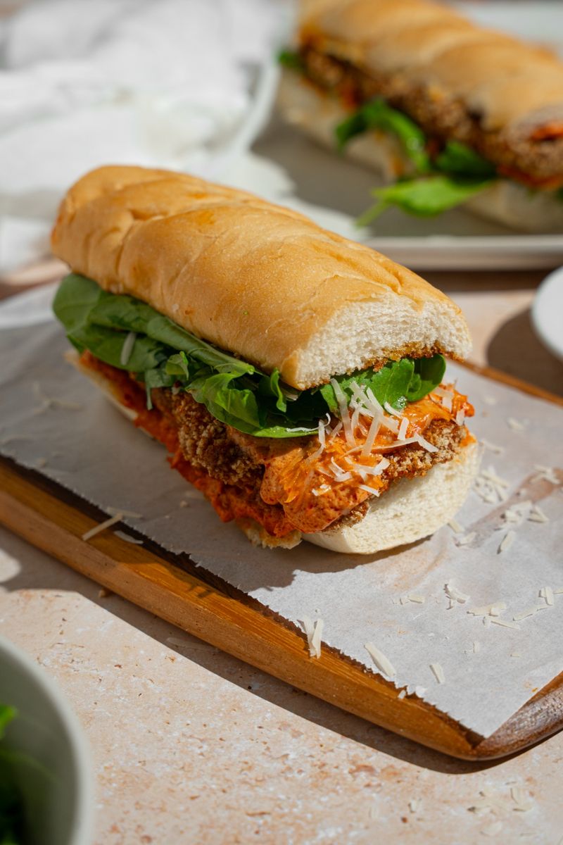 Fried Chicken Cutlet Sandwich with Italian Dressing