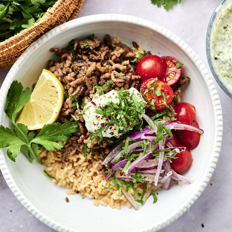Ground Beef “Gyro” Bowls