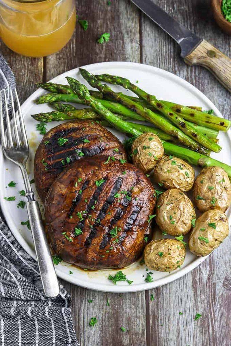 Portobello “Steak” With Garlic Herb Butter