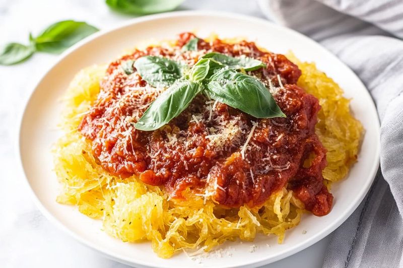 Spaghetti Squash Marinara Bowl with Parmesan