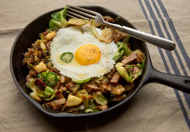 Parsnip Hash with a Fried Egg