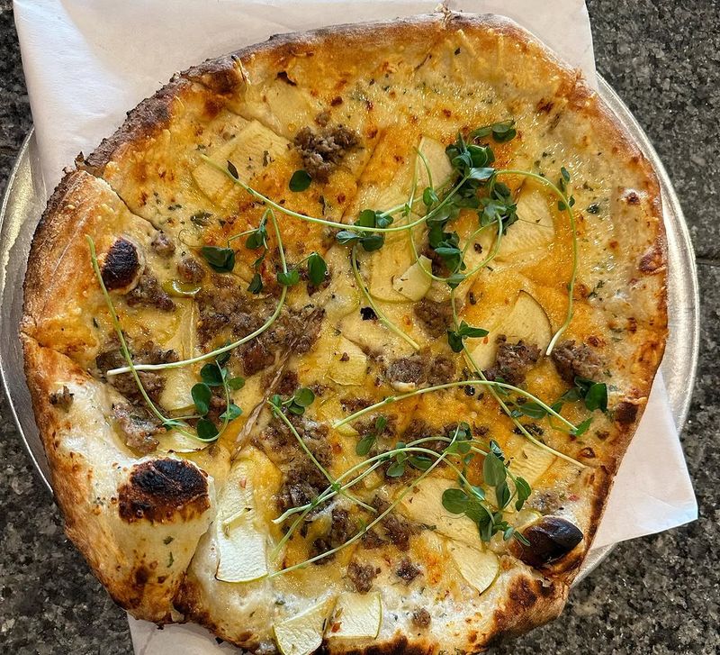 Sausage and Apple Pizza — Blackbird Woodfire (Fargo, North Dakota)