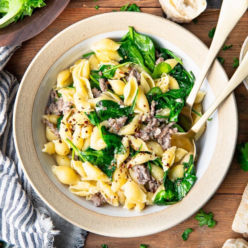 Sausage and Spinach Pasta