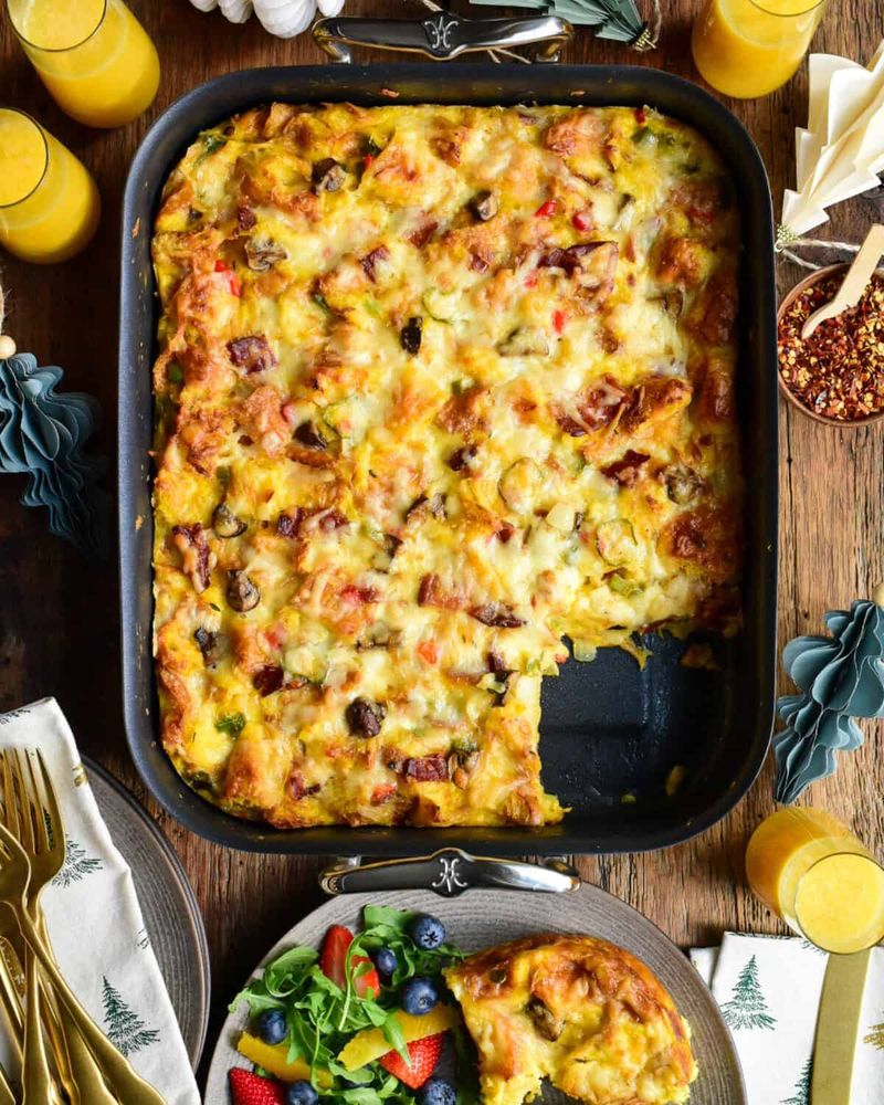 Bacon, Egg, And Cheese Croissant Bake