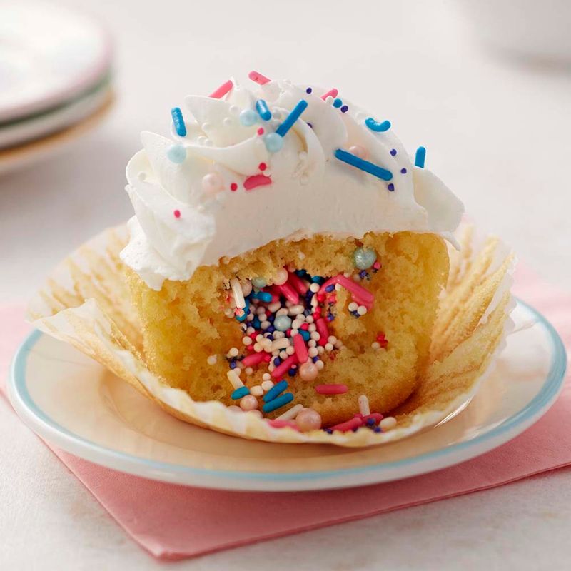 Surprise Inside Sprinkle Cupcakes