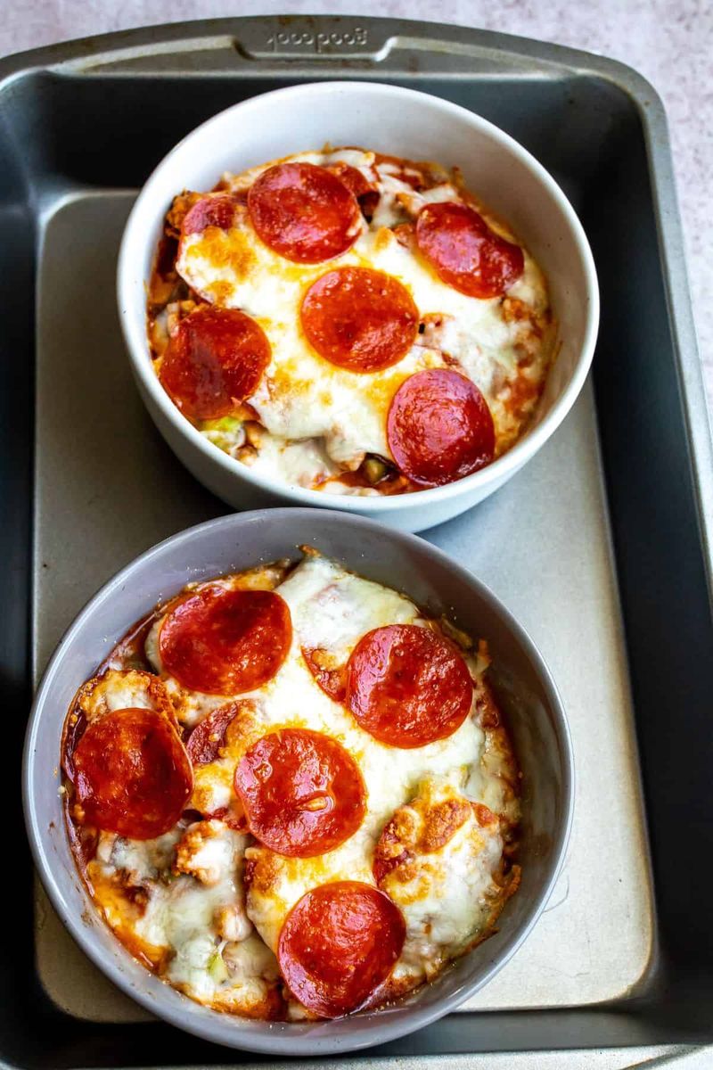 “Pizza Bowl” With Pepperoni and Cheese