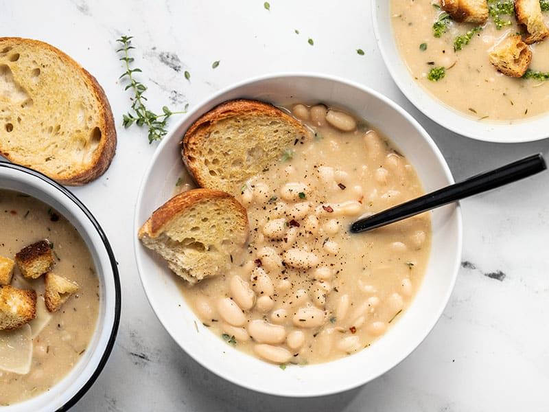 White Bean Garlic Parmesan Soup