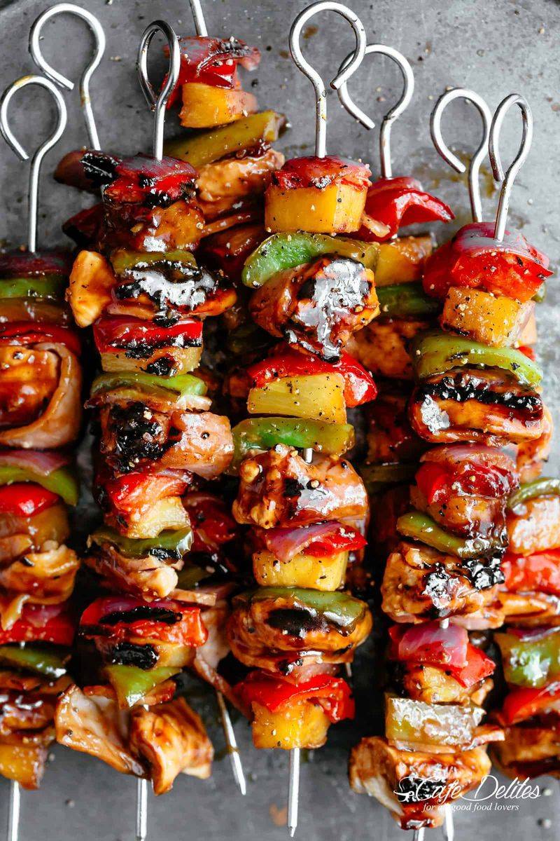 Hawaiian BBQ Chicken Skewers